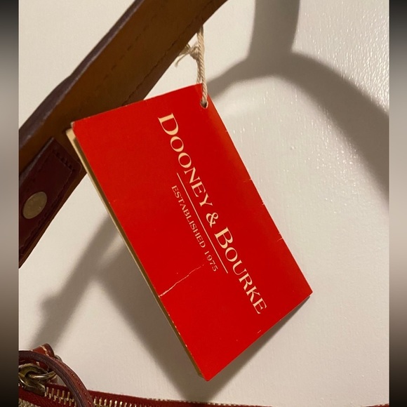 NWT Dooney and Burke Tulip Tassel Tote Handbag - Brand New Brown and Amber - Picture 6 of 12